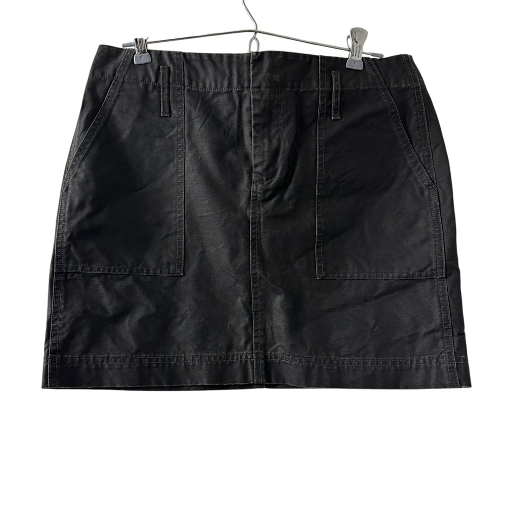 Madewell Walker Waxed Cotton Black Women's Mini Skirt Sz 6